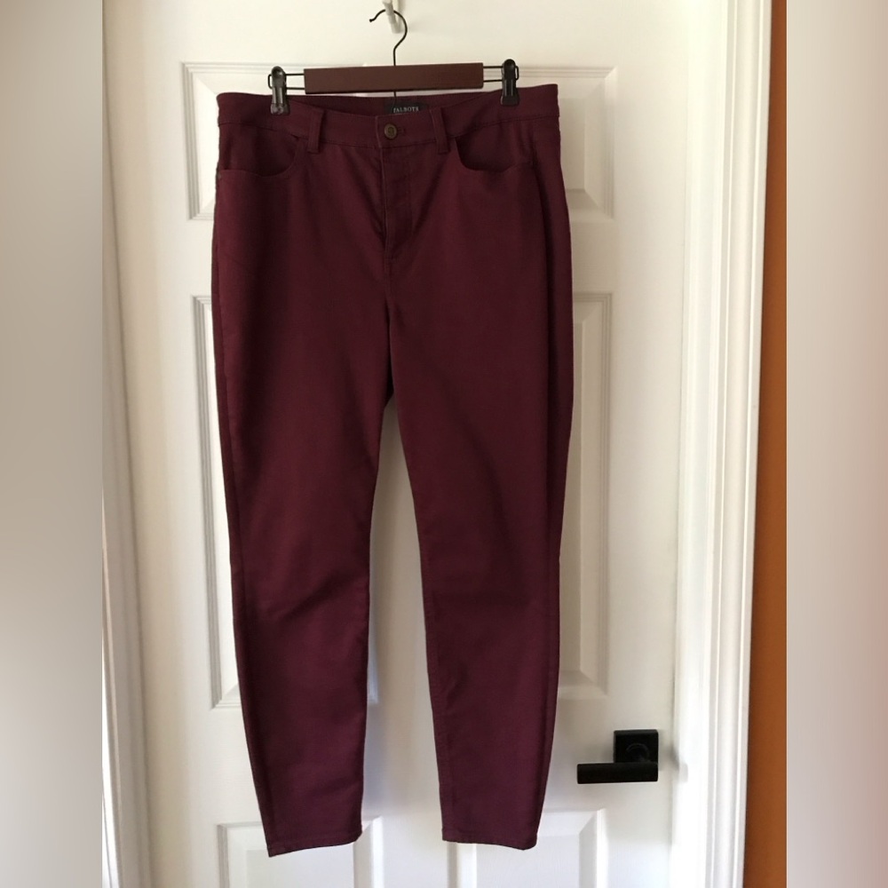 Talbots burgundy flawless five-pocket jeggings size 12 burgundy wine color.